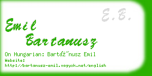 emil bartanusz business card